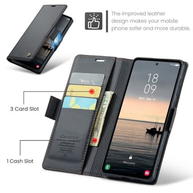 CASEME Retro Pung Taske til Samsung Galaxy S23 FE - Sort