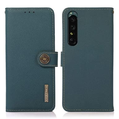 Wallet 3-kort læder RFID Sony Xperia 1 VI - Grøn