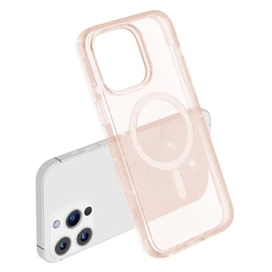 SKALO iPhone 15 Pro Max Glitter Magnetic Ring TPU Cover - Guld