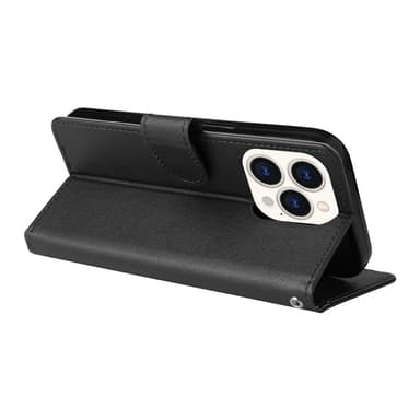 SKALO iPhone 15 Plus Flip Cover m. pung i PU-læder - Sort