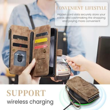 CaseMe Samsung Z Fold5 CaseMe Big Wallet Pungetui - Brun