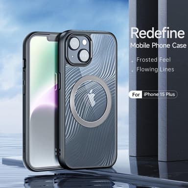 DUX DUCIS iPhone 15 Plus Aimo Series Magnetic Ring Cover - Sort