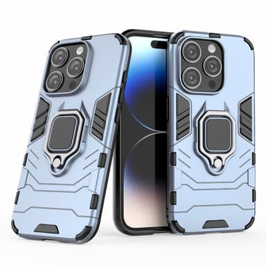 SKALO iPhone 15 Pro Max Armor Hybrid metal ring cover - Blå