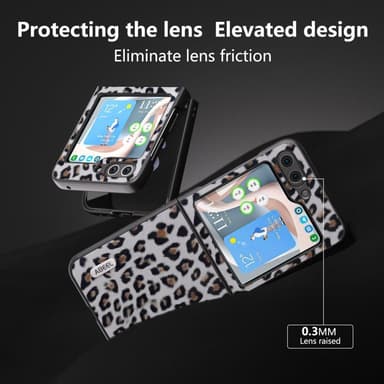 SKALO Samsung Z Flip5 ABEEL Leopard Cover - Sølv