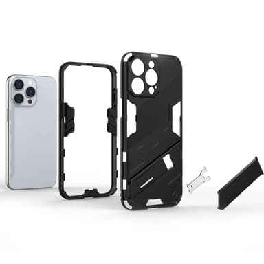 SKALO iPhone 15 Pro Max Hybrid BIBERCAS Cover - Sort