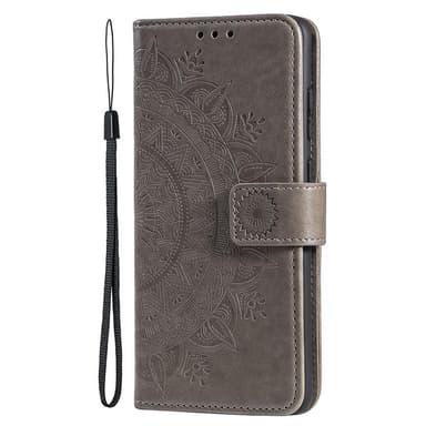 SKALO iPhone 15 Pro Mandala Flip Cover - Grå