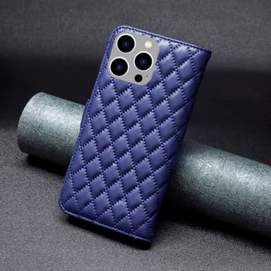 SKALO iPhone 15 Pro BINFEN COLOR Quiltet Pung - Blå