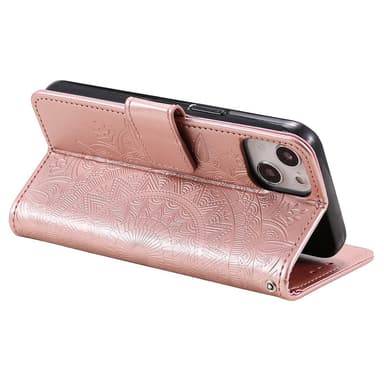 SKALO iPhone 15 Mandala Flip Cover - Rosa guld