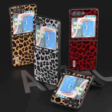 SKALO Samsung Z Flip5 ABEEL Leopard Cover - Sølv