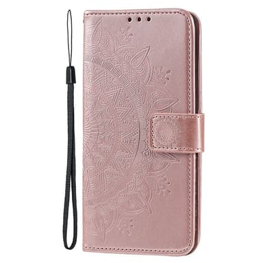 SKALO iPhone 15 Mandala Flip Cover - Rosa guld