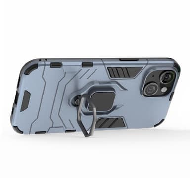 SKALO iPhone 15 Armor Hybrid metal ring cover - Blå