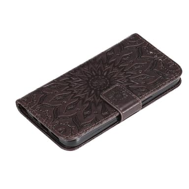 SKALO iPhone 15 Pro Max Mandala Flip Cover - Brun
