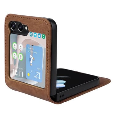 SKALO Samsung Z Flip5 PU-læder Kortholder Cover - Brun