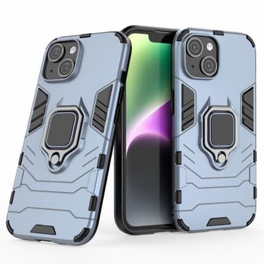 SKALO iPhone 15 Armor Hybrid metal ring cover - Blå