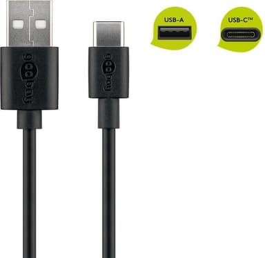 Goobay USB-C™ opladnings- og synkroniseringskabel (USB-A > USB-C™)