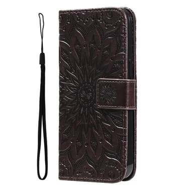SKALO iPhone 15 Pro Max Mandala Flip Cover - Brun
