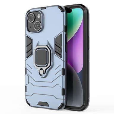 SKALO iPhone 15 Armor Hybrid metal ring cover - Blå