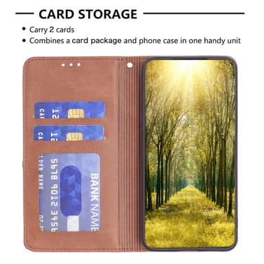 iPhone 15 Pro BINFEN COLOR Præget Flip Cover - Brun
