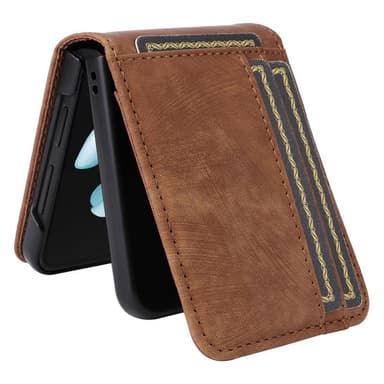 SKALO Samsung Z Flip5 PU-læder Kortholder Cover - Brun