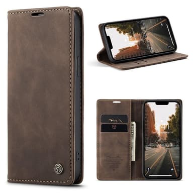 CASEME Retro tegnebog taske til iPhone 15 Plus - Kaffe