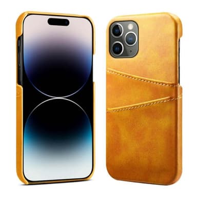 Retro cover med kortholder Apple iPhone 15 Pro - Gul