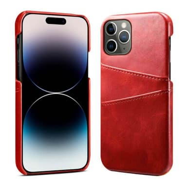 Retro cover med kortholder Apple iPhone 15 Pro Max - Rød