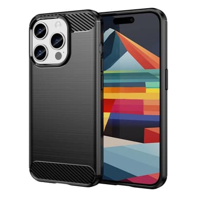 Kulfiber tekstur TPU-cover til iPhone 15 Pro