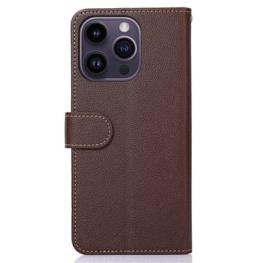 KHAZNEH telefoncover til iPhone 15 Pro - brun/blå