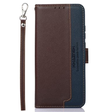 KHAZNEH telefoncover til iPhone 15 Pro - brun/blå