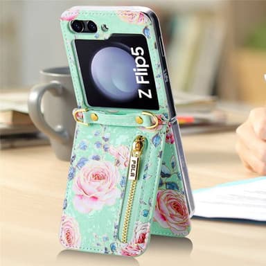 POLA Flower cover Samsung Galaxy Z Flip 5 - Cyan