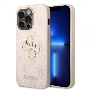 Guess iPhone 15 Pro Cover 4G Logo Lyserød