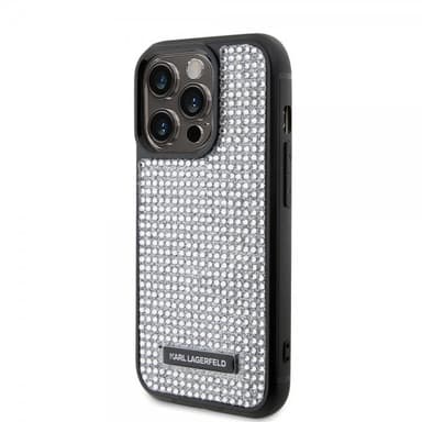 Karl Lagerfeld iPhone 15 Pro Cover Rhinestone Sølv