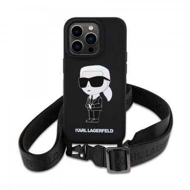 Karl Lagerfeld iPhone 15 Cover Ikonik Crossbody Sort