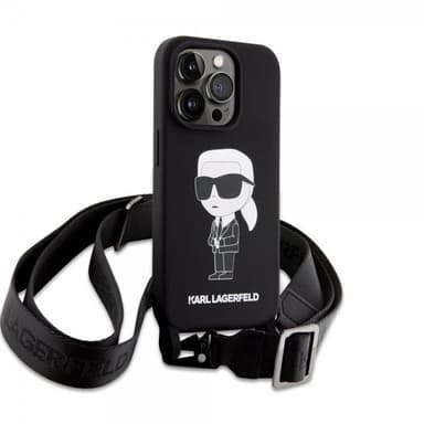 Karl Lagerfeld iPhone 15 Pro Cover Ikonik Crossbody Sort
