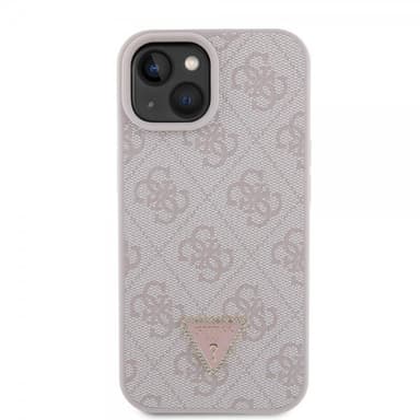 Guess iPhone 15 Cover 4G Metal Triangle Strass Lyserød