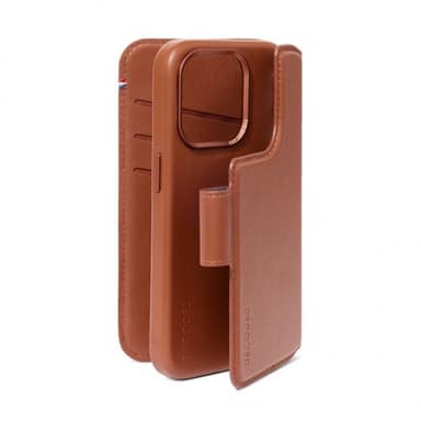 Decoded iPhone 15 Plus Etui Leather Detachable Wallet Tan