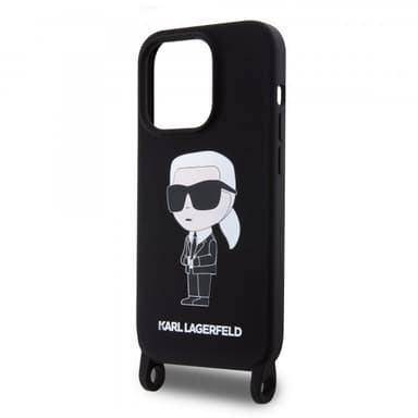 Karl Lagerfeld iPhone 15 Cover Ikonik Crossbody Sort