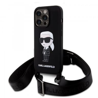 Karl Lagerfeld iPhone 15 Cover Ikonik Crossbody Sort
