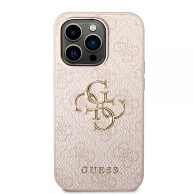 Guess iPhone 15 Pro Cover 4G Logo Lyserød