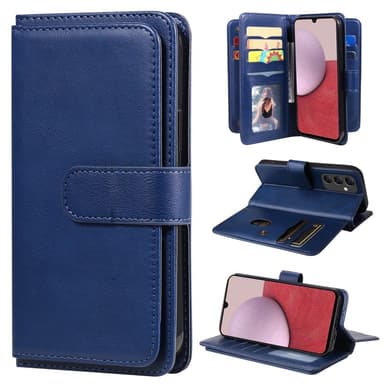 SKALO Samsung A14 10-RUM Flip Cover - Blå