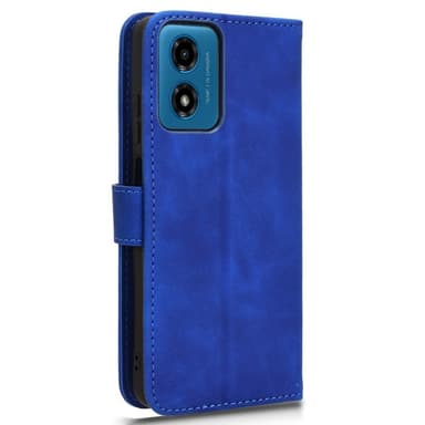 SKALO Motorola Moto E14 4G Matt PU-læderpungetui - Blå