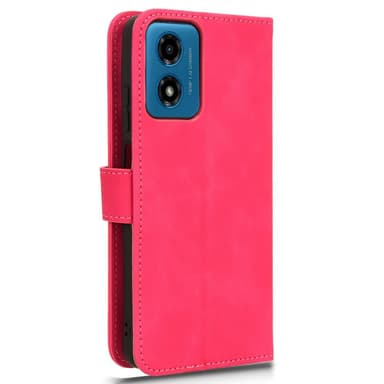 SKALO Motorola Moto E14 4G Matt PU-læderpungetui - Cerise