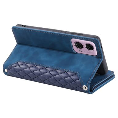 SKALO Motorola Moto E14 4G Big Wallet Quilted Flip Cover - Blå