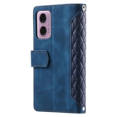 SKALO Motorola Moto E14 4G Big Wallet Quilted Flip Cover - Blå