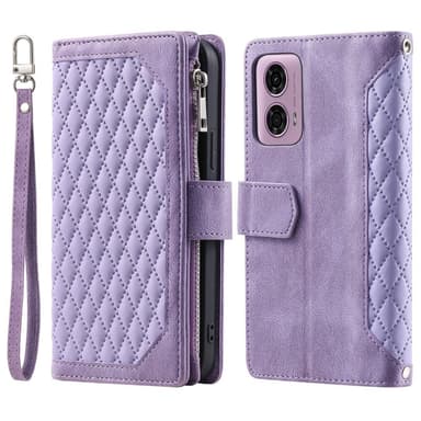 SKALO Motorola Moto E14 4G Big Wallet Quilted Flip Cover - Lilla