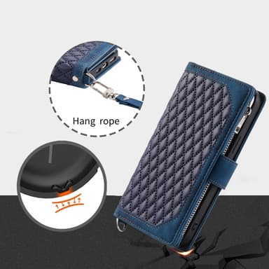 SKALO Motorola Moto E14 4G Big Wallet Quilted Flip Cover - Blå