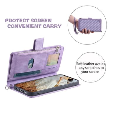 SKALO Motorola Moto E14 4G Big Wallet Quilted Flip Cover - Lilla