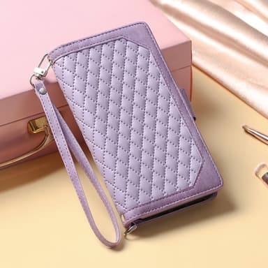 SKALO Motorola Moto E14 4G Big Wallet Quilted Flip Cover - Lilla