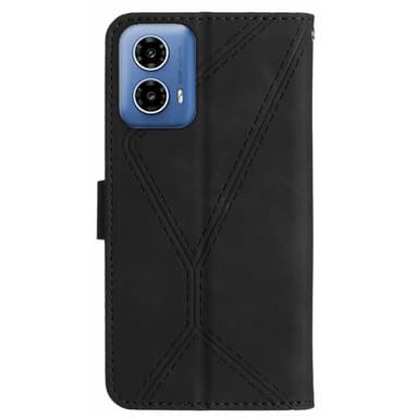 SKALO Motorola Moto E14 4G PU læderpung med prægning - Sort