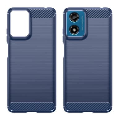 SKALO Motorola Moto E14 4G Armor Carbon Stødsikker TPU-cover - Blå